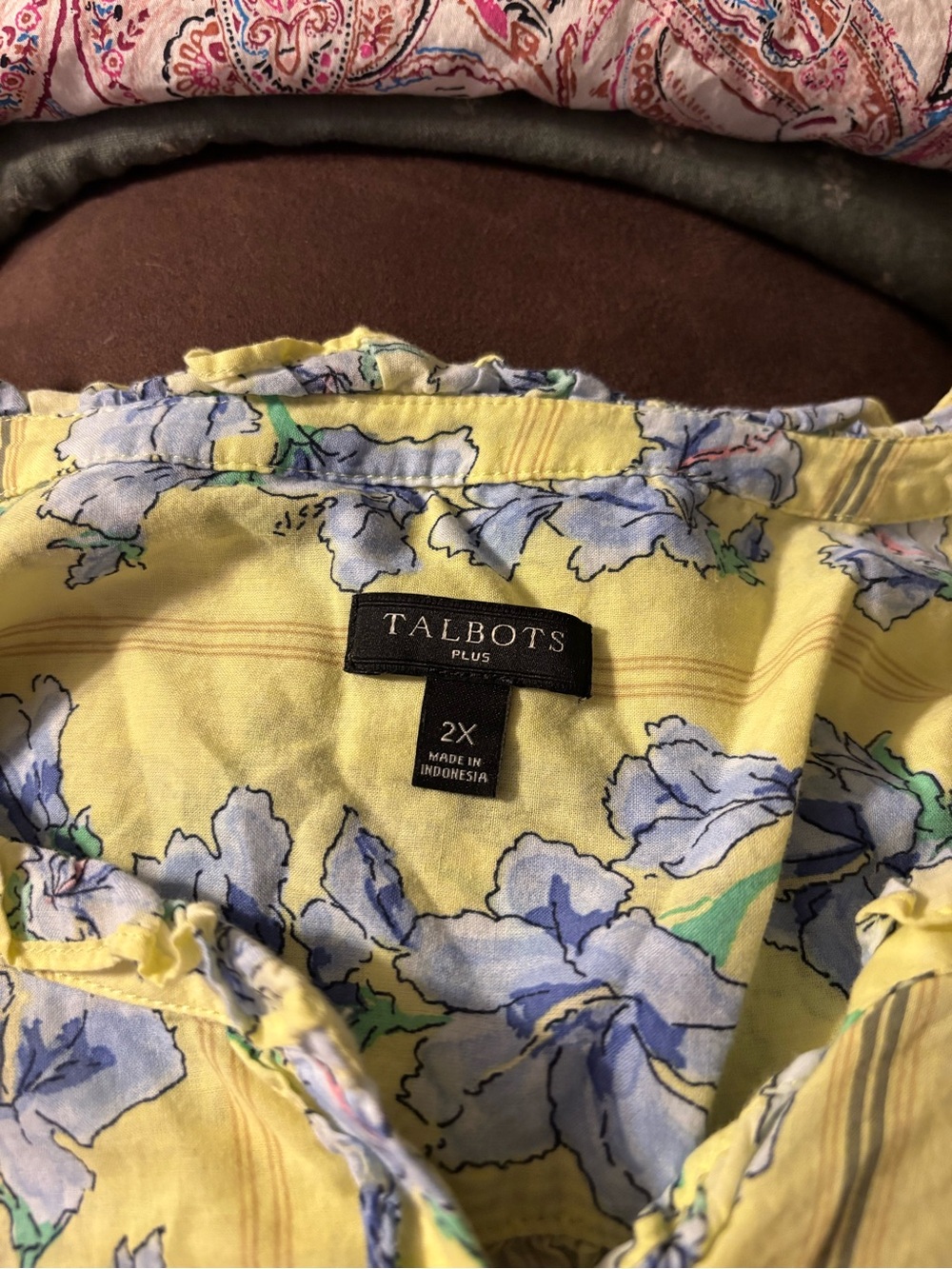 Talbots Yellow Floral Ruffle-Front Tunic - Picture 4 of 4